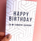 Current Husband Geometric Birthday Card