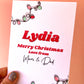 Personalised Pink Fairy Lights Christmas Card