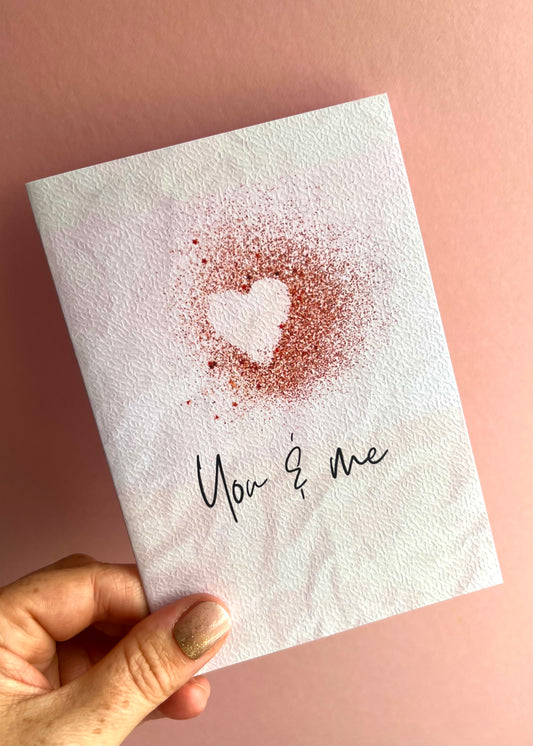You & Me Heart Greetings Card