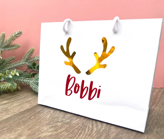 Personalised Reindeer Gift Bag