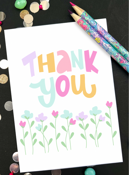 Thank You Flowers Greetings Card