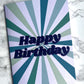 Blue Centre Stripe Birthday Card