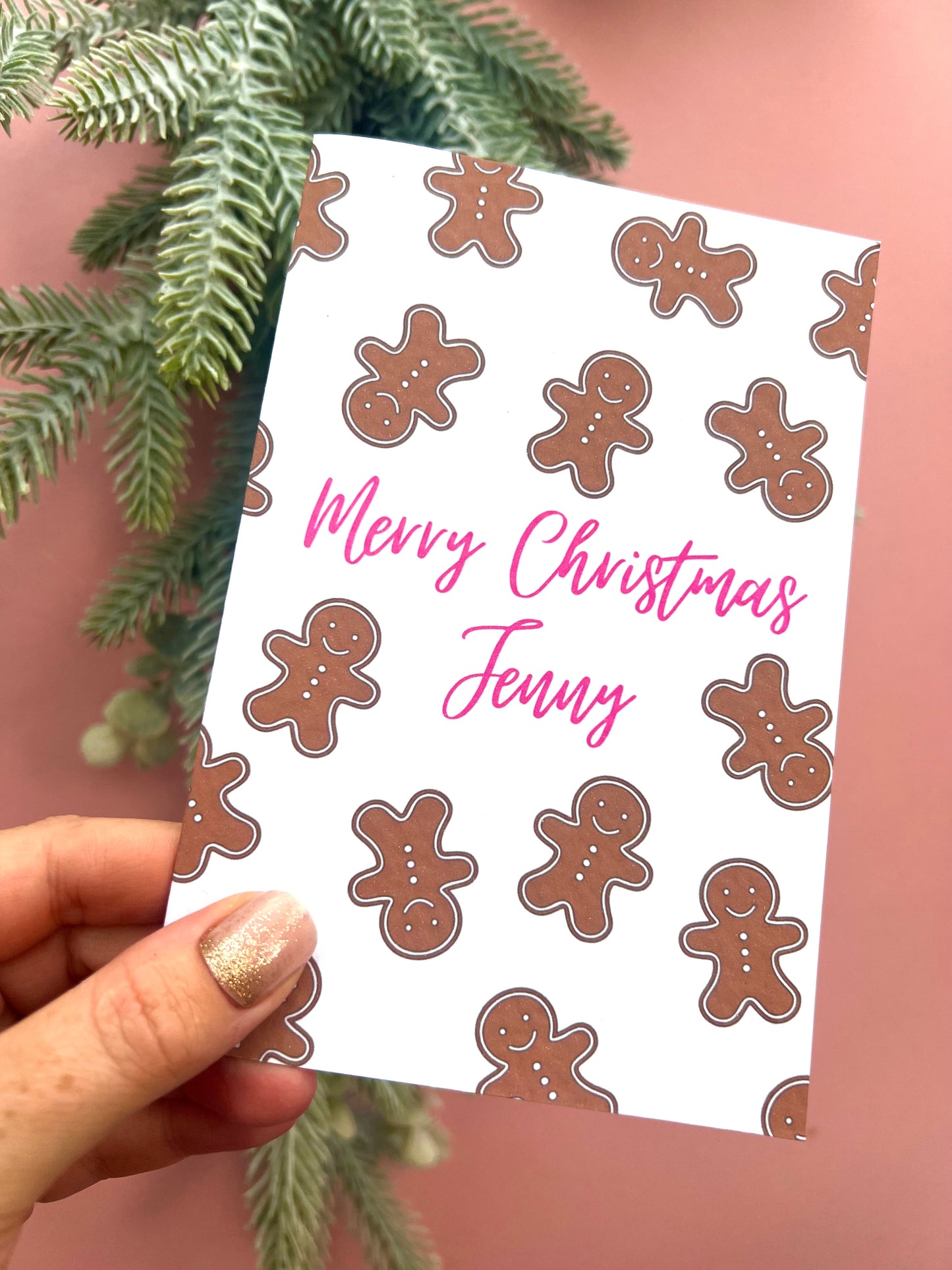 Personalised Gingerbread Christmas Card