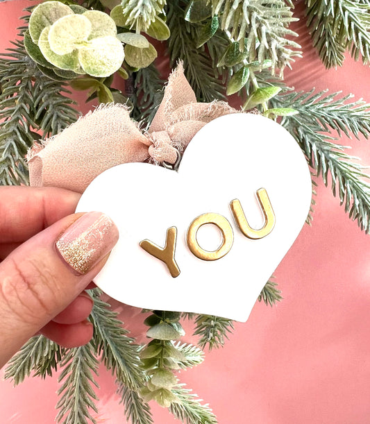 You & Me Double-sided Heart Bauble