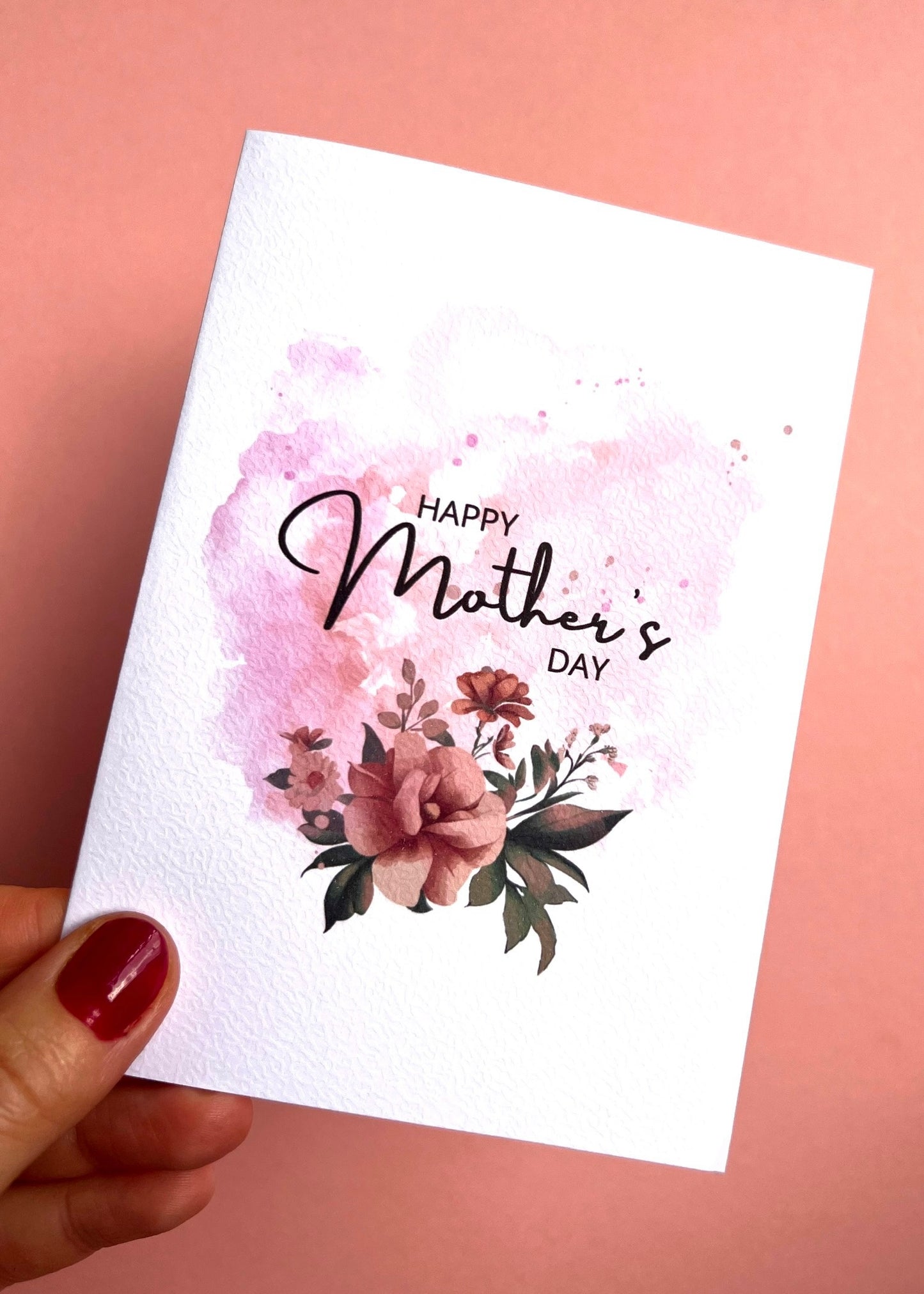 Mother’s Day Pink Floral Splash Greetings Card