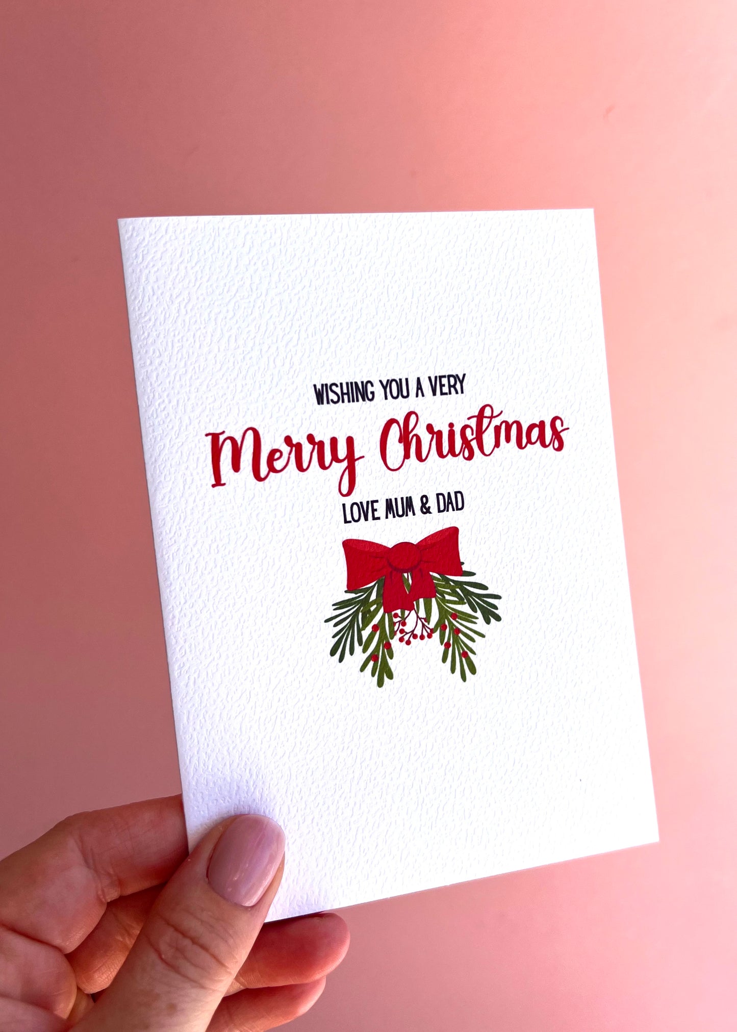Personalised Bow Christmas Card