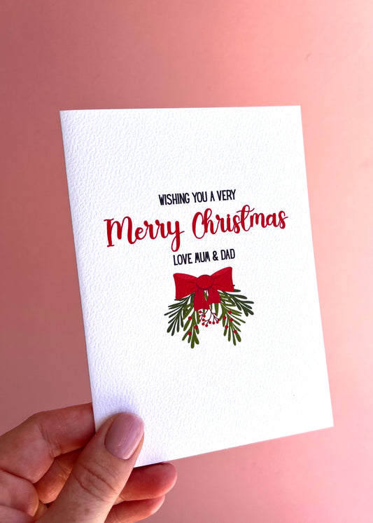 Personalised Bow Christmas Card