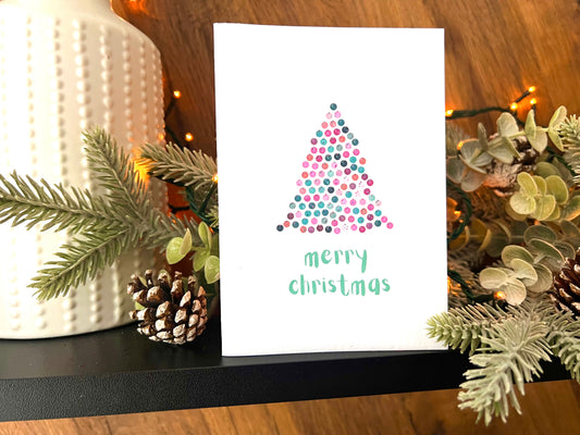 Pink Baubles Christmas Card