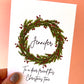 Personalised Wreath Christmas Card