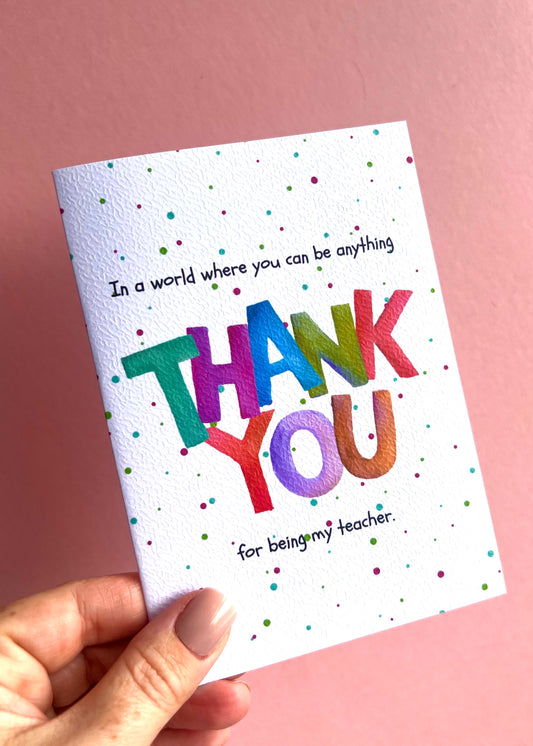 In A World Thank You Teacher Card