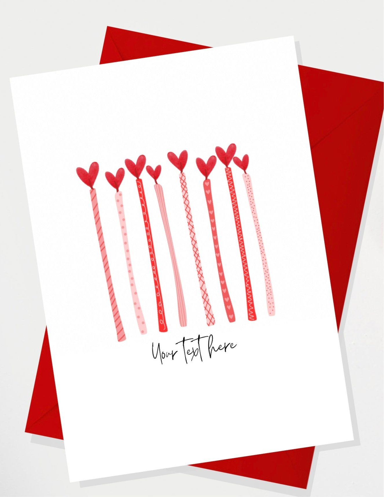 Personalised Valentines Candles Greetings Card