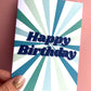 Blue Centre Stripe Birthday Card
