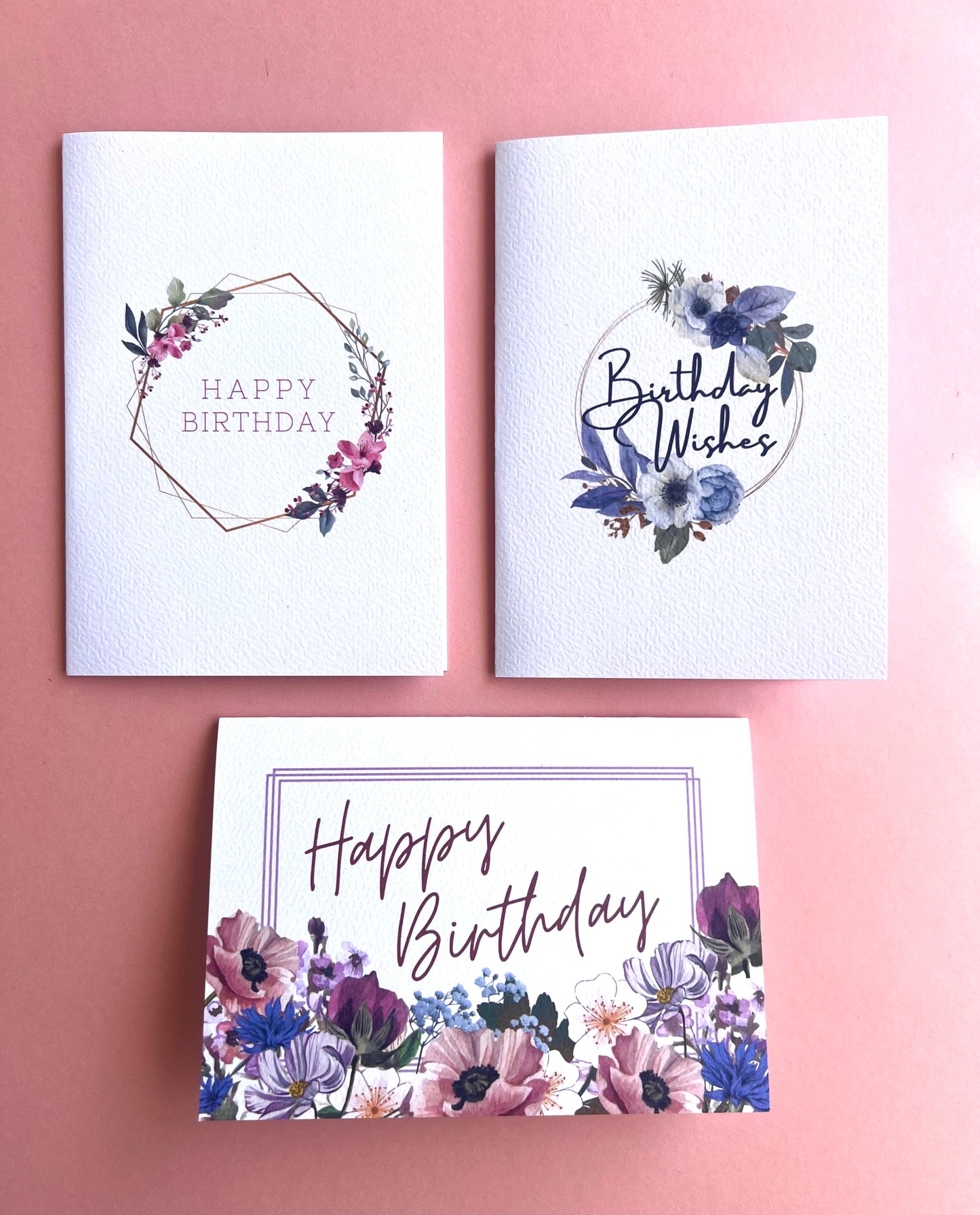 Happy Birthday Floral Border Greetings Card