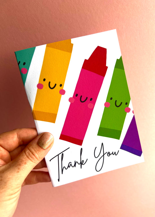 Thank You Crayons Greetings Card