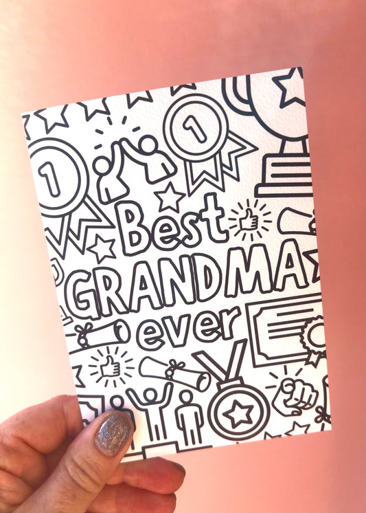 Colour Me Best Grandma Ever Card