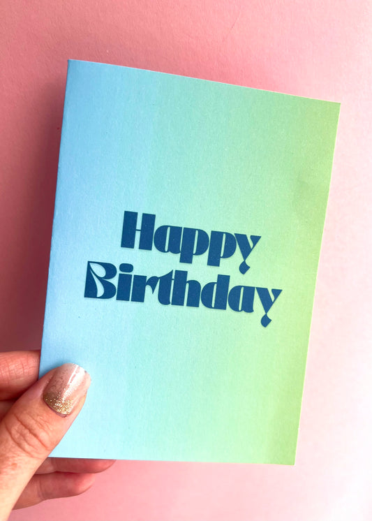 Blue Fade Birthday Card