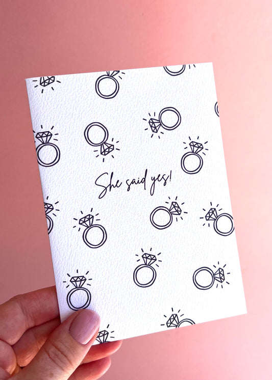She Said Yes Engagement Greetings Card