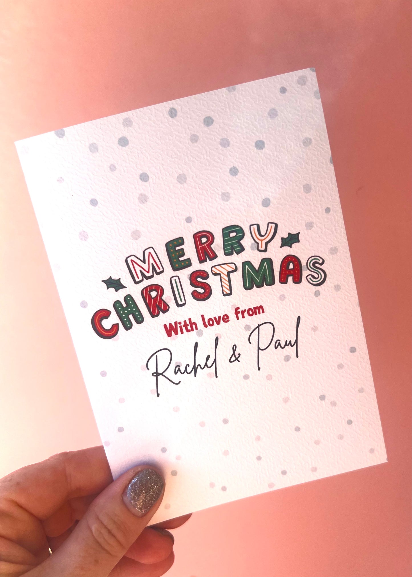 Personalised Merry Christmas Card
