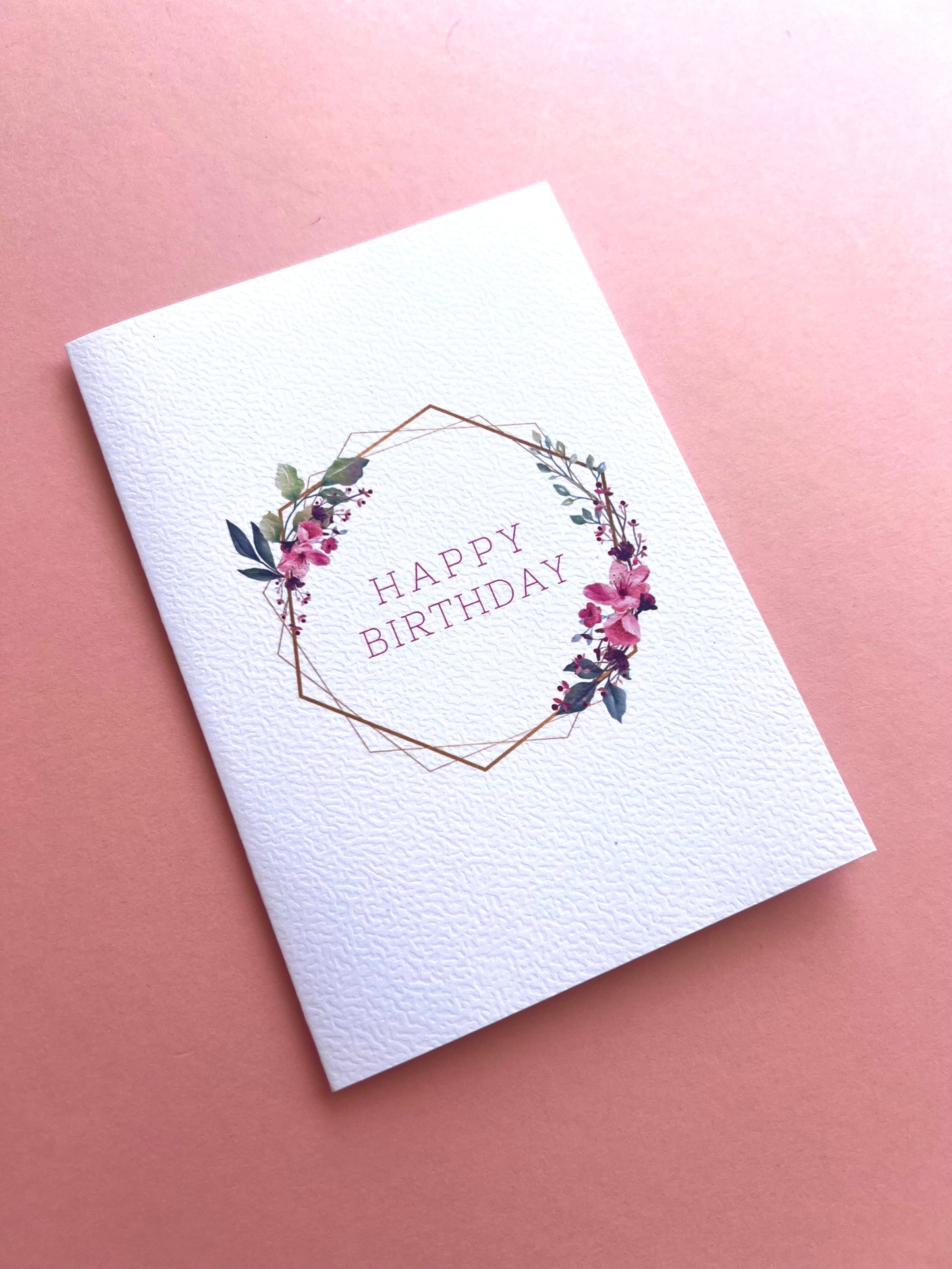 Happy Birthday Floral Wreath Greetings Card