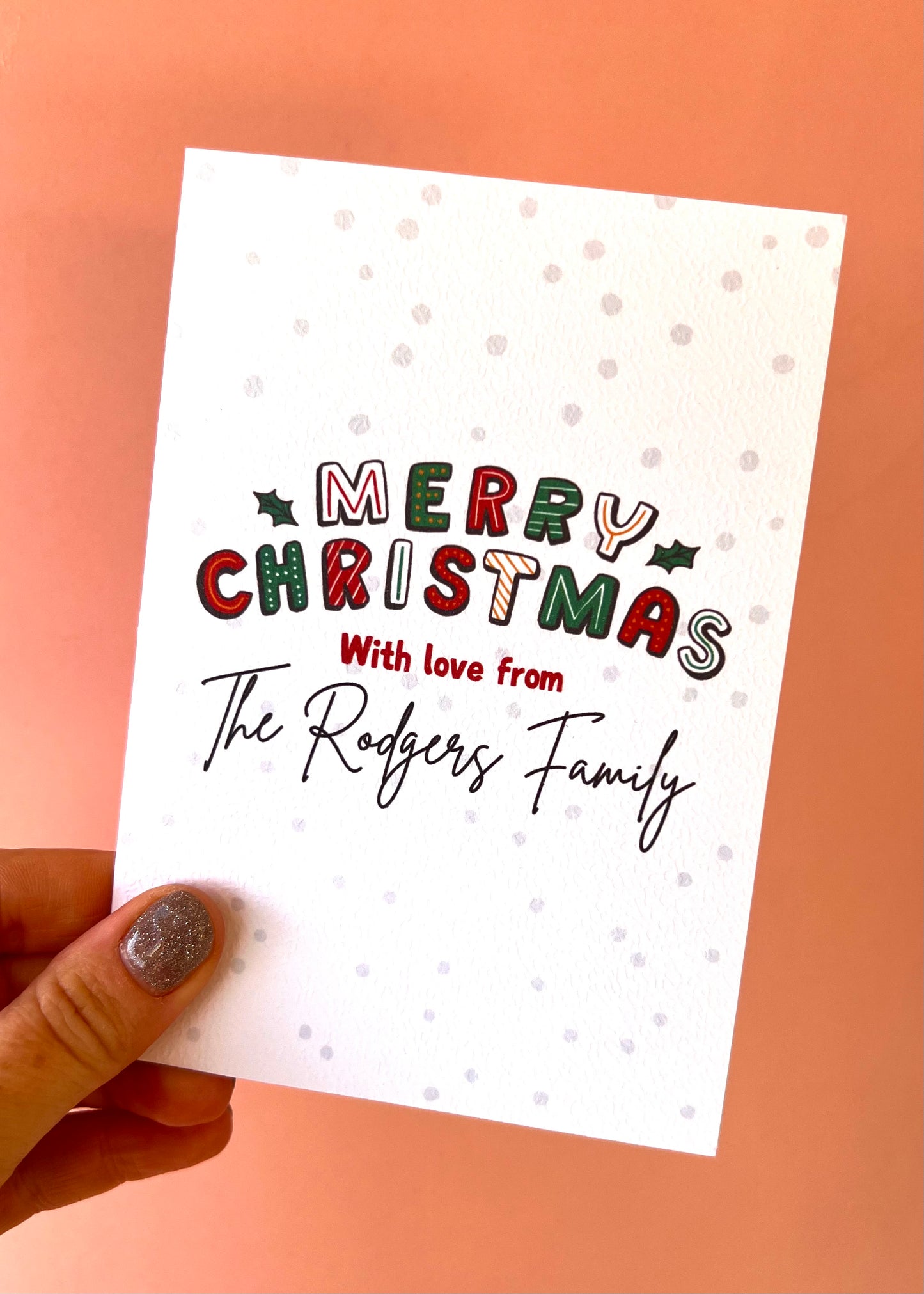 Personalised Merry Christmas Card