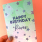 Blue Birthday Stars Greetings Card