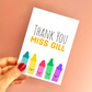 Thank You Crayon Personalised Greetings Card