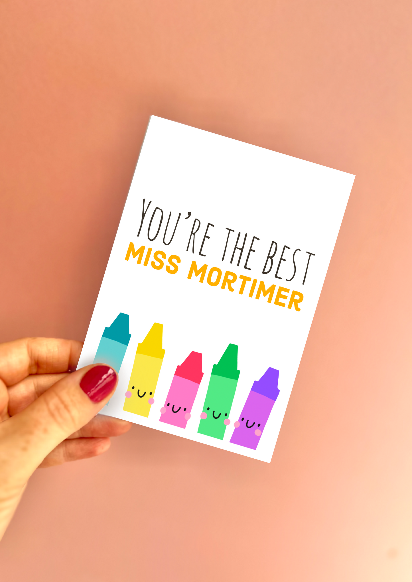 The Best Crayon Personalised Greetings Card