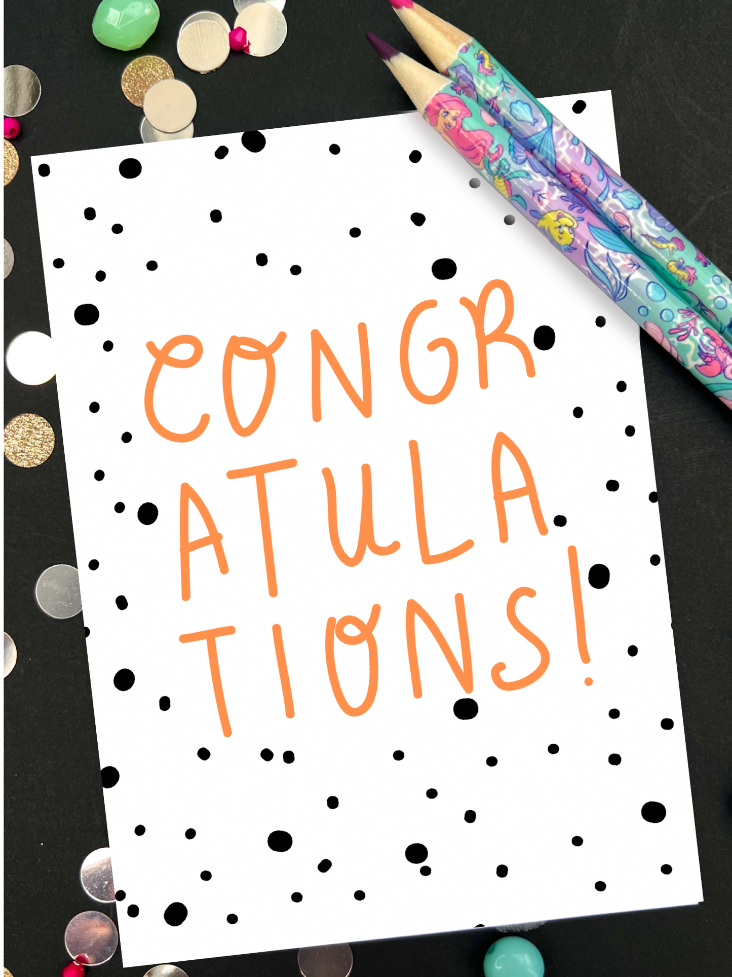 Congratulations Spotty Greetings Card