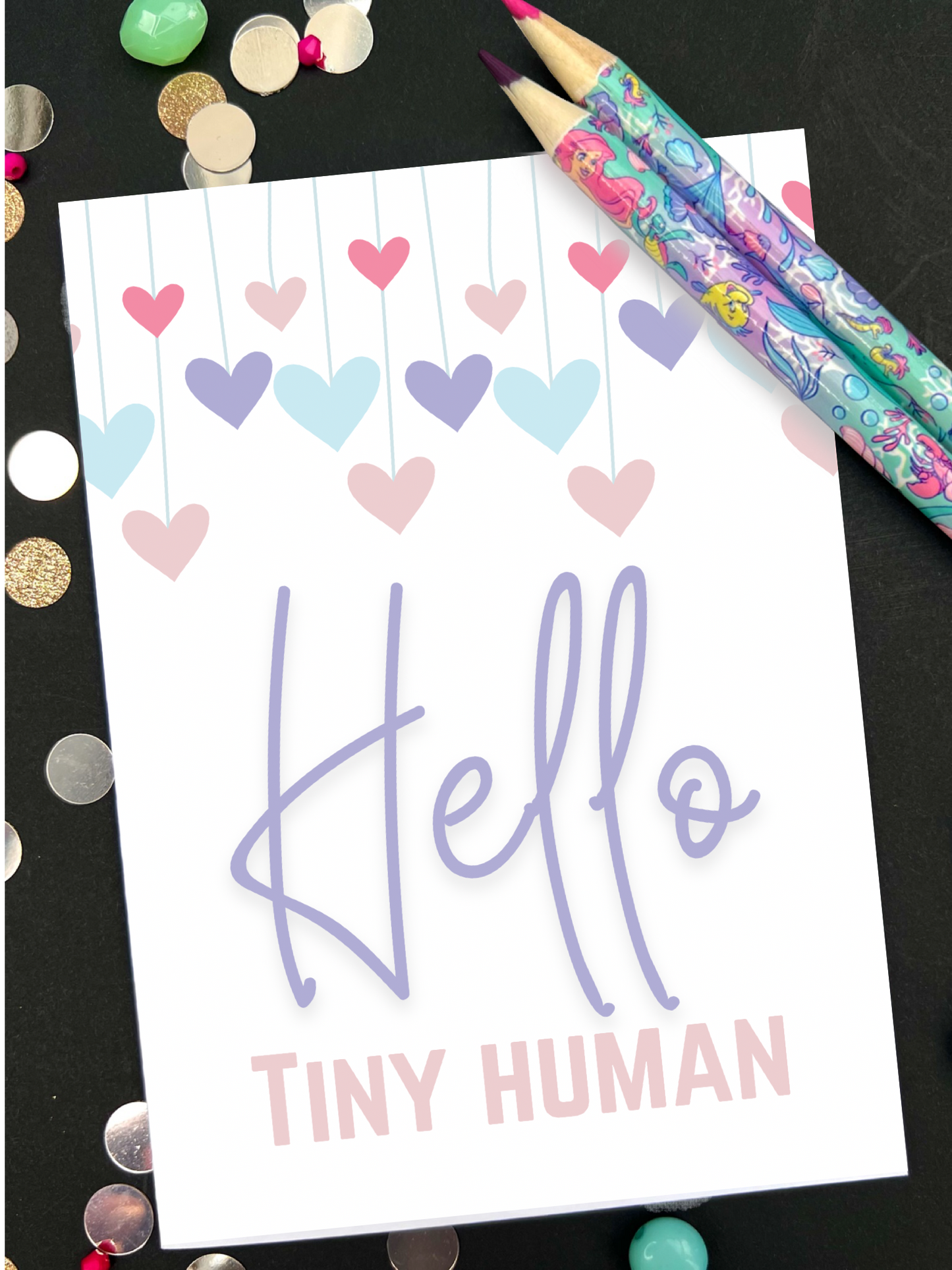 Hello Tiny Human Greetings Card